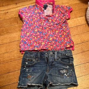 Polo Ralph Lauren Top & Jean Shorts
